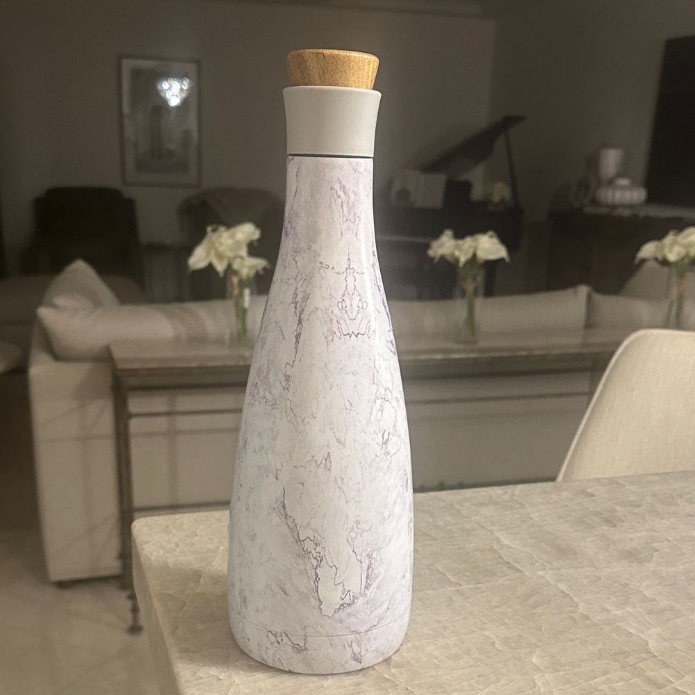 Marble Patterned Decorative Vase with Cork Top